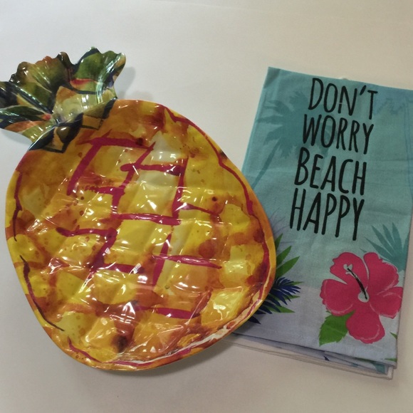 Tropical beach kitchen towel and serving dish - Picture 7 of 7